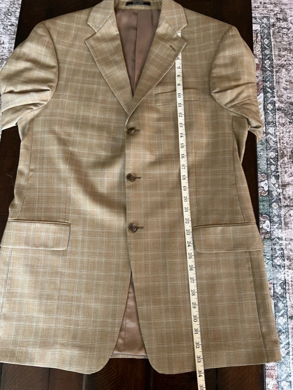 Arnold Brant Glen Plaid Sport Coat Blazer 42L Tall Made in 🇨🇦 Brown Tan Vintage